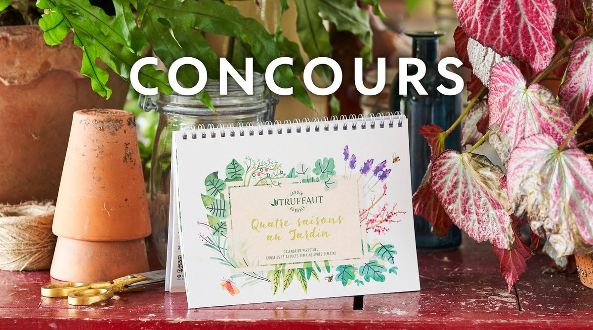 🎁#Concours
Voici le compagnon idéal pour vous accompagner dans vos activités au jardin : Un calendrier des 4 saisons. Ça tombe bien, on vous propose d'en remporter 2 👨‍🌾🌱
Pour jouer :
🌾RT + Follow <a href="/Truffaut/">Truffaut</a>

TAS le 27/09 🍀