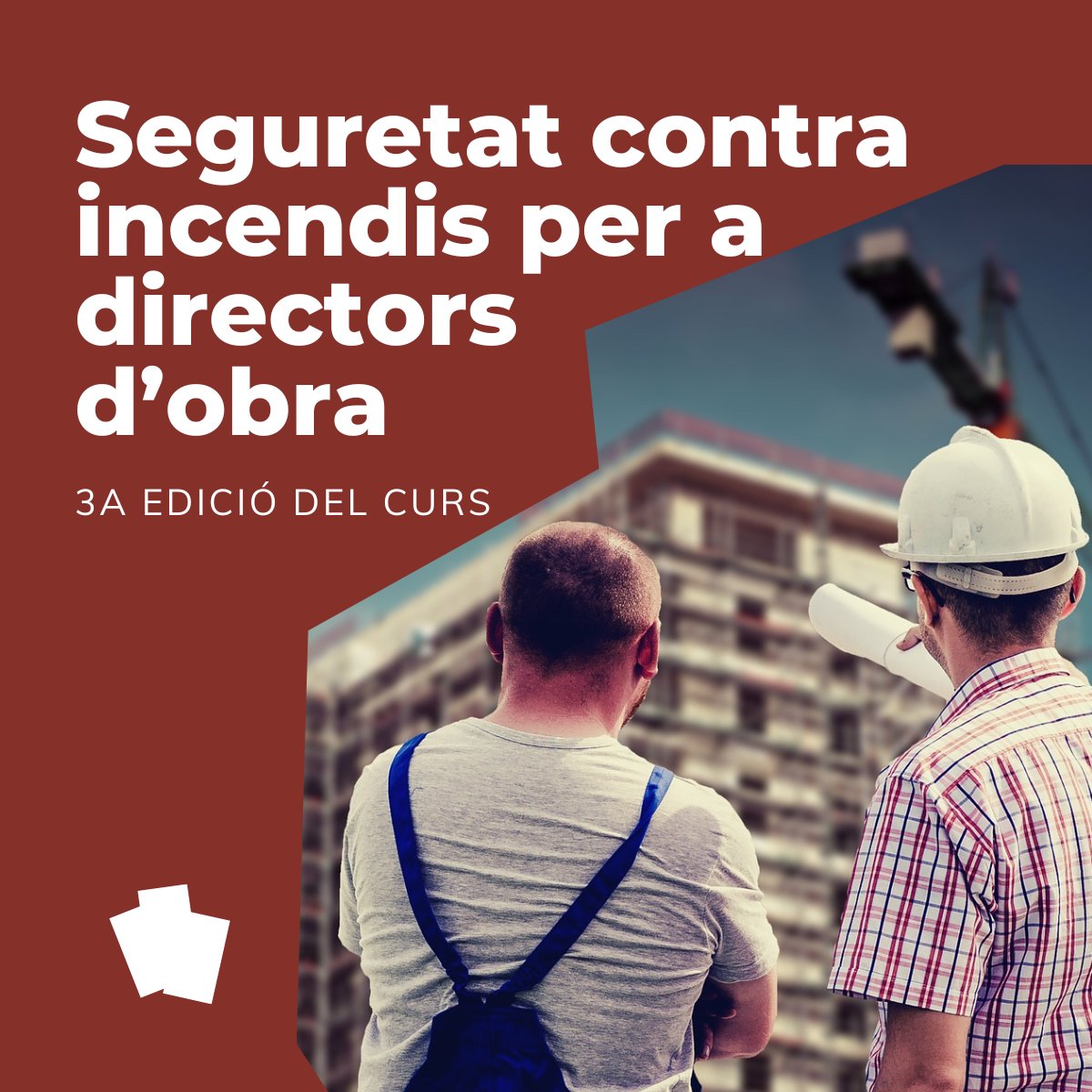 Cluster_Incendi's tweet photo. 📢3a edició del curs de Seguretat contra incendis per a directors d'obra (presencial o on line) en que es donaran eines per assolir un bon control d’instal·lació i execució dels elements i sistemes actius i passius.
Organitza: @enginyersbcn i CLUSIC
Info: https://t.co/4KIXqE7BFQ https://t.co/ZLUWJndfNY