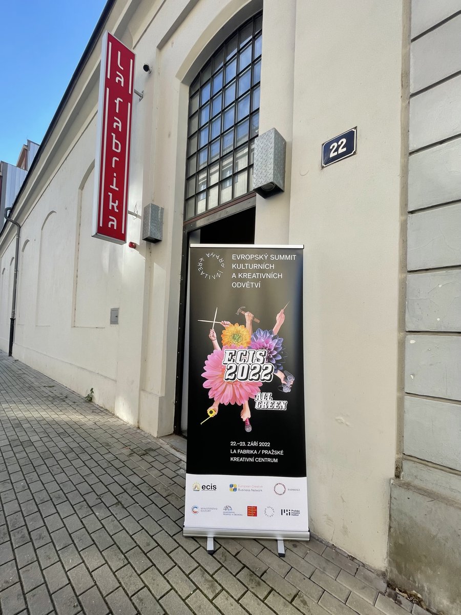 CreativeFed_EU's tweet image. The first part of #ECIS22 - the Member Forum - is starting now. Gerin Trautenberger &amp;amp; Petr Perinka are opening the conference here at the amazing venue of la fabrika in Prague. @g_rin