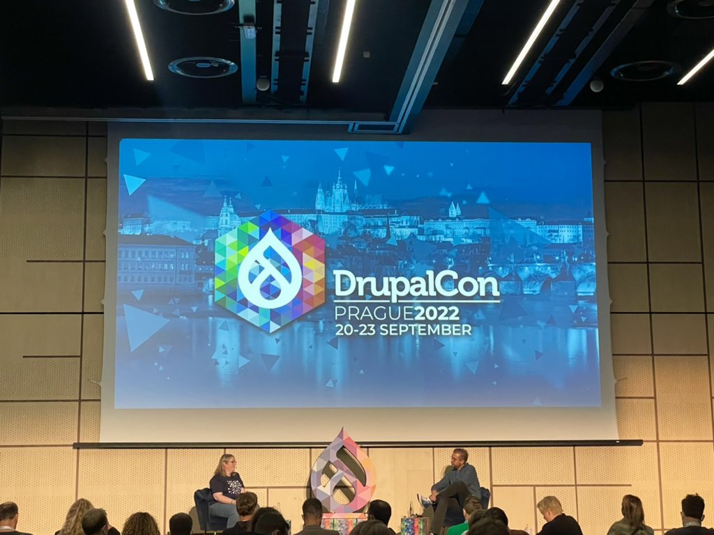 drupalassoc's tweet image. #Driesnote Q&amp;amp;A is happening now in Auditorium B1-B2-B3!