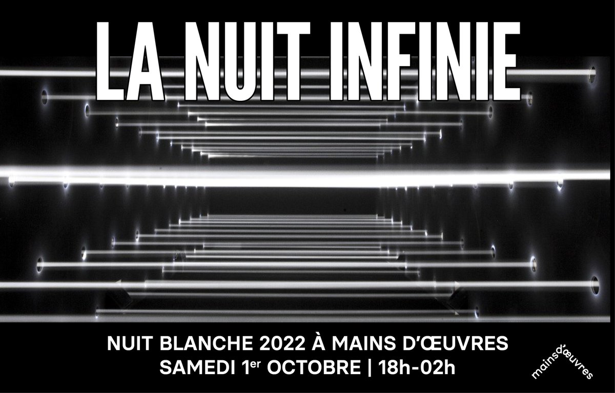 “La Nuit Infinie” - Nuit Blanche 2022 à Mains d'Œuvres. Avec le Cabaret des filles de joie, le Collectif Machine Molle et des installations de Bertrand Planes et Guillaume Marmin. fb.me/e/2R0Nsrvtm
#nuitblanche <a href="/quefaireaparis/">Que Faire à Paris ?</a> <a href="/Actesif/">Actes if</a>