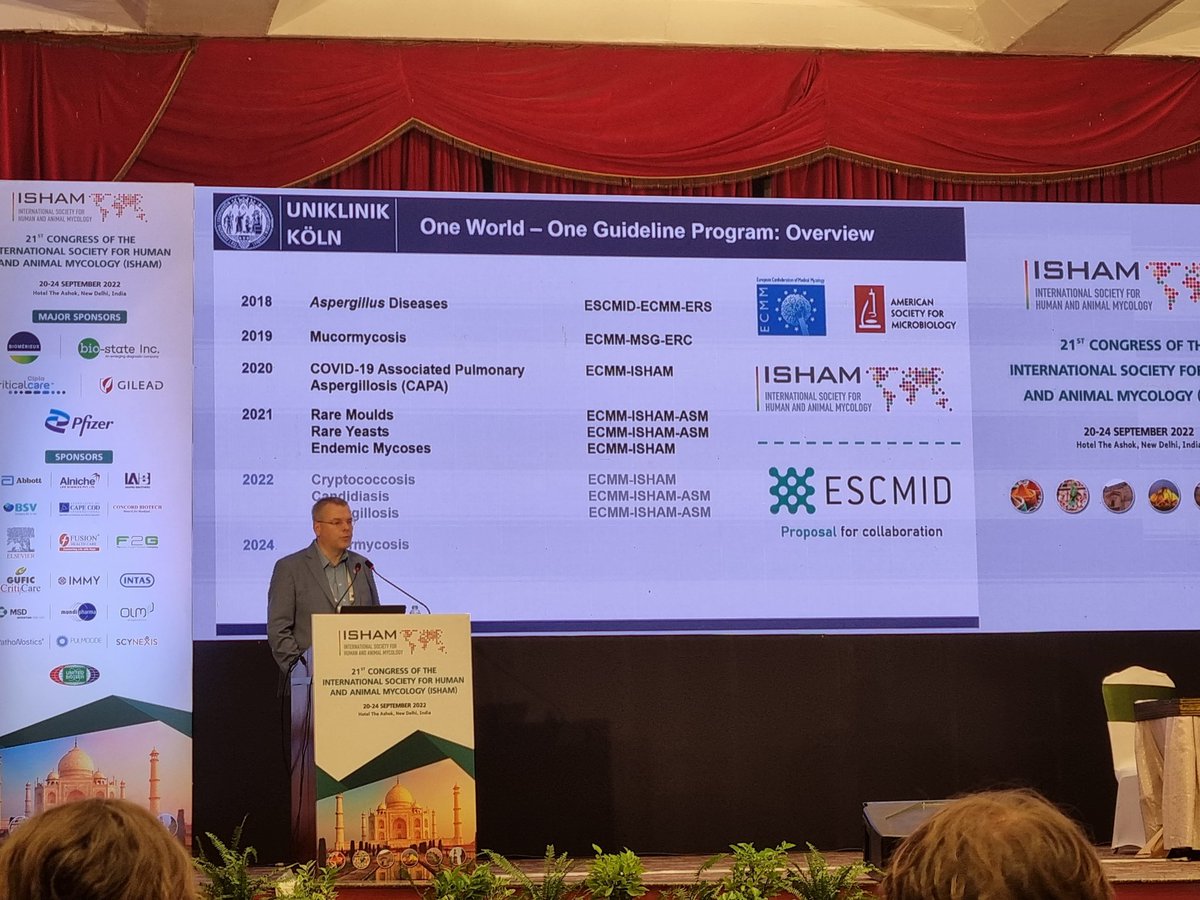 RosanneSprute's tweet photo. Keynote lecture by @CornelyOliver at @ISHAM_Mycology #ISHAM2022 introducing recent developments of the One World - One Guideline Program of the ECMM @eurconfmedmycol. Looking forward to the next guidelines in pipeline on Cryptococcus, Candida and Aspergillus @ASMicrobiology https://t.co/j9aw7GxMHd