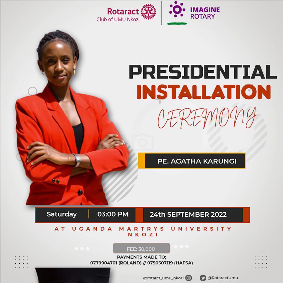 RotaryKololo's tweet photo. All roads lead to Nkozi this Saturday as we join our baby Club @RotaractUmu for their installation of PE Agatha Karungi. We are excited about the event and cannot wait to support our partners. https://t.co/lof9K39JBO