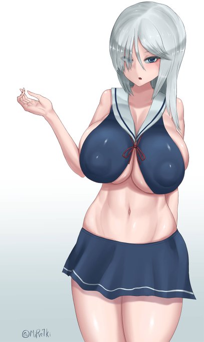 これは描く度に肉感や顔が変わってしまう白髪のうちの子(しかもセーラー水着)
色々試してると変化が起きやすい…
#オリジナル 