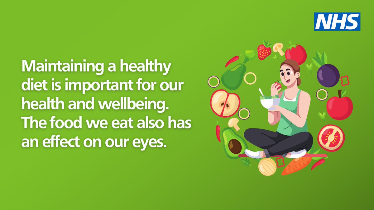 NHSNW's tweet photo. A balanced diet, including leafy green vegetables, fruit, oily fish and wholegrains, can help keep your eyes healthy.

#EyeHealthWeek2022 👁️👁️ https://t.co/oTXif1B8qR