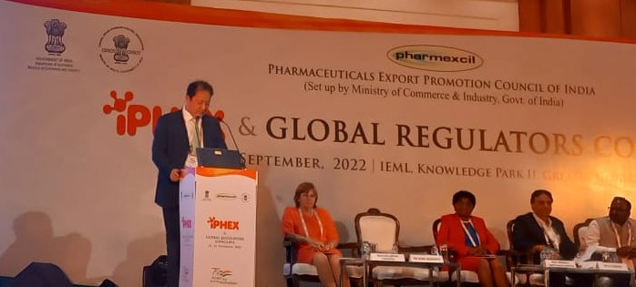 Pharmexcil's tweet photo. #Pharmexcil is pleased to host Dr. Kang Seogyoun, DG- #MFDS South Korea at #IPHEX2022 as our session speaker at International Regulatory Convergence to Promote Accessibility and Affordability of Quality Medicines, happening live today @IndiaExpoMartGN. https://t.co/ahArh7qa68