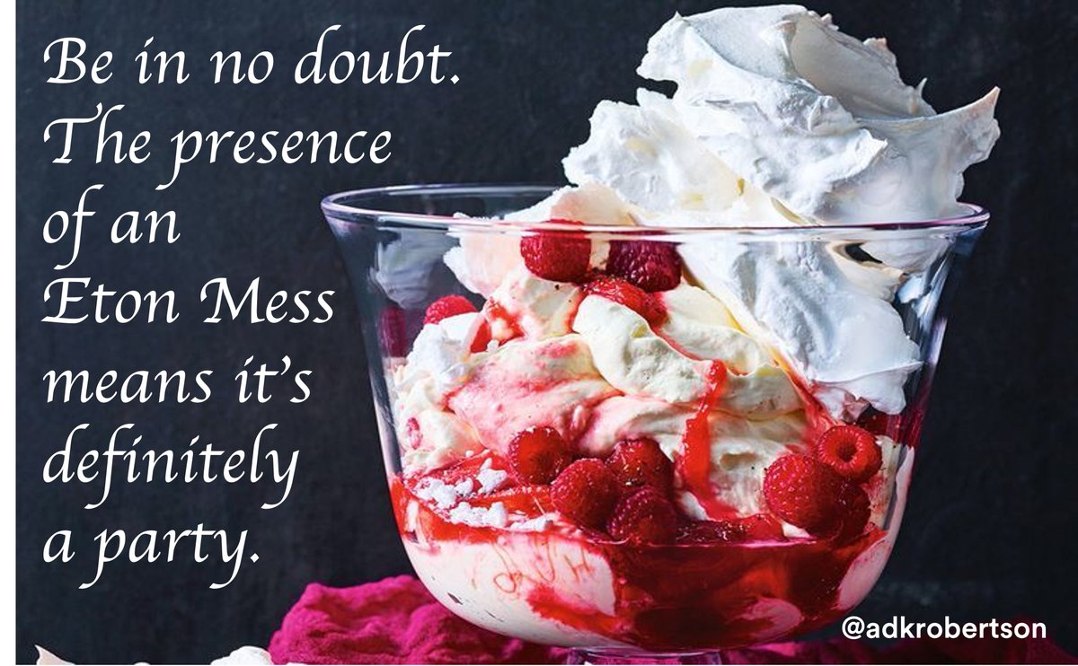 adkrobertson's tweet photo. Thought I'd limber up and stretch the creative muscles this morning with my maiden @OneMinuteBriefs submission.

The brief: Advertise your #FavouritePuddings

"Be in no doubt. The presence of an #EtonMess means it's definitely a party." https://t.co/9Uoqj2orbP
