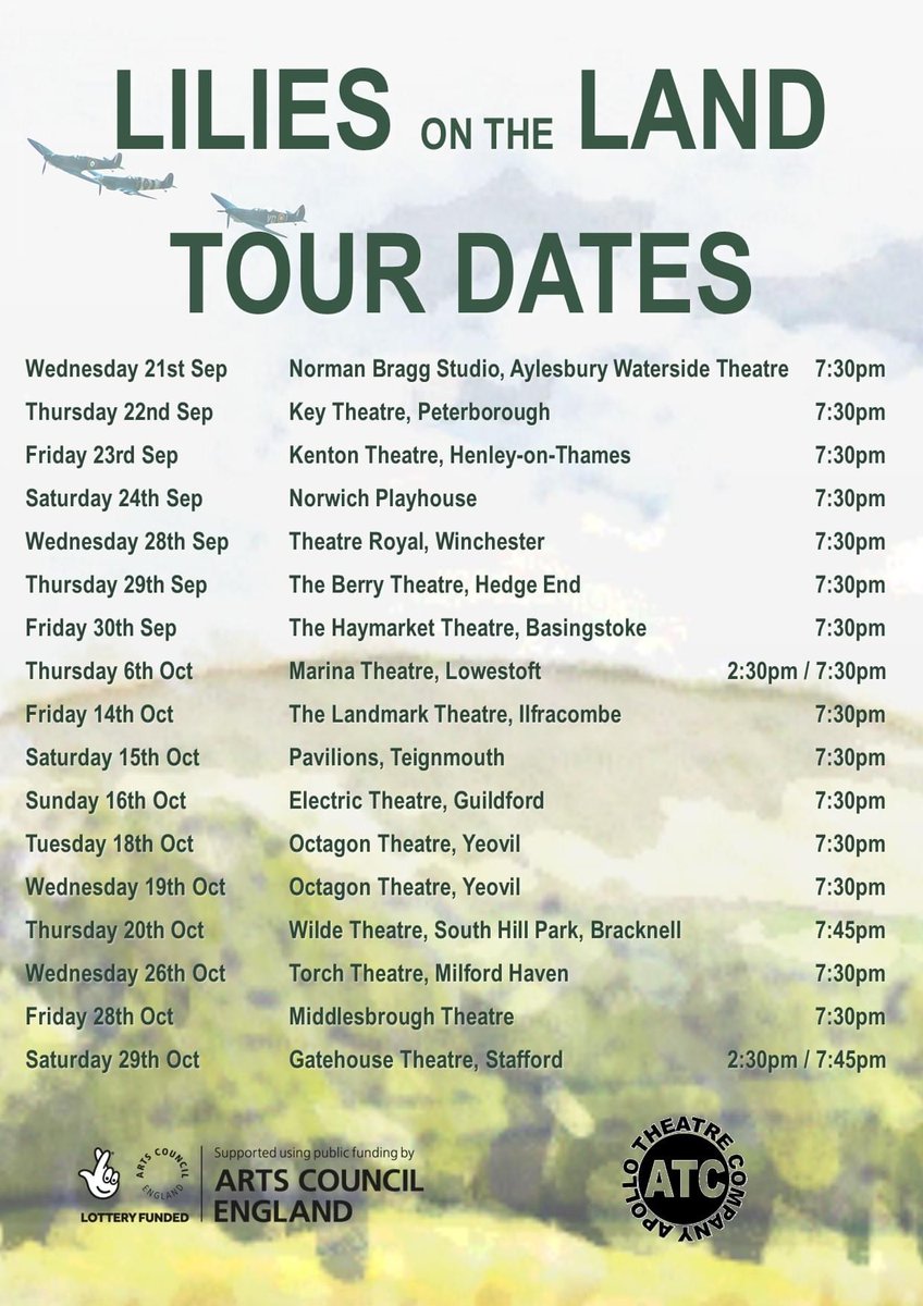 Best wishes to <a href="/Pippa_89/">Phillipa Russell</a> who opens in #LilliesOnTheLand #NormanBraggStudio (Aylesbury) this evening. 
**The production will feature integrated British Sign Language throughout and will be captioned**
atgtickets.com/shows/lilies-o…
<a href="/ApolloTheatreCo/">Apollo Theatre Company</a>