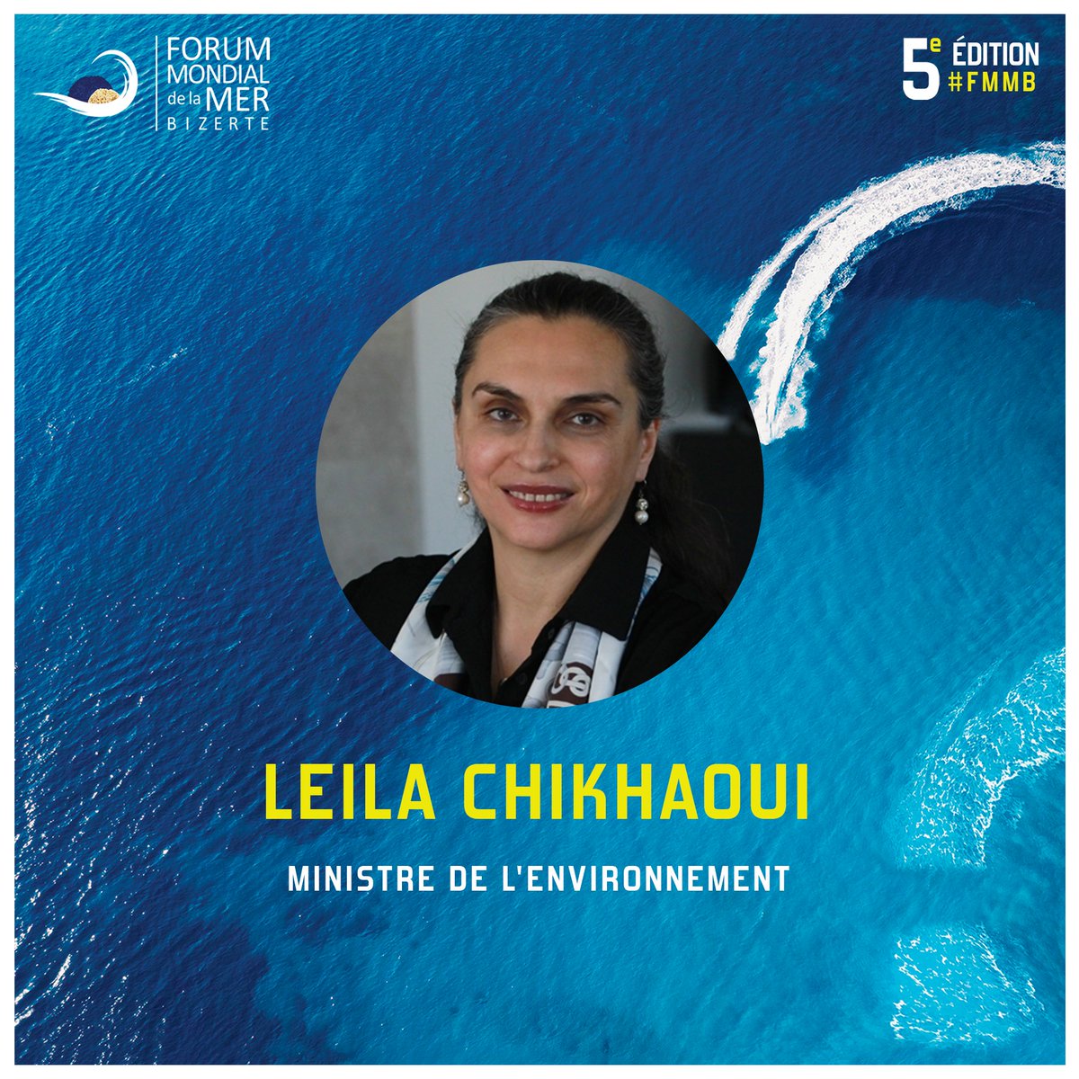 FMBizerte's tweet image. ⏳[J-2]⏳
⚓𝐋𝐞𝐢𝐥𝐚 𝐂𝐡𝐢𝐤𝐡𝐚𝐨𝐮𝐢 nous fera l'honneur d'être parmi nos guests speakers pour cette nouvelle édition du Forum Mondial de la Mer - Bizerte.
🔜Pour participer en ligne à cette 5ème édition, inscrivez-vous sur le lien suivant: forumdelamerbizerte.com/inscription/ 🌊⛵