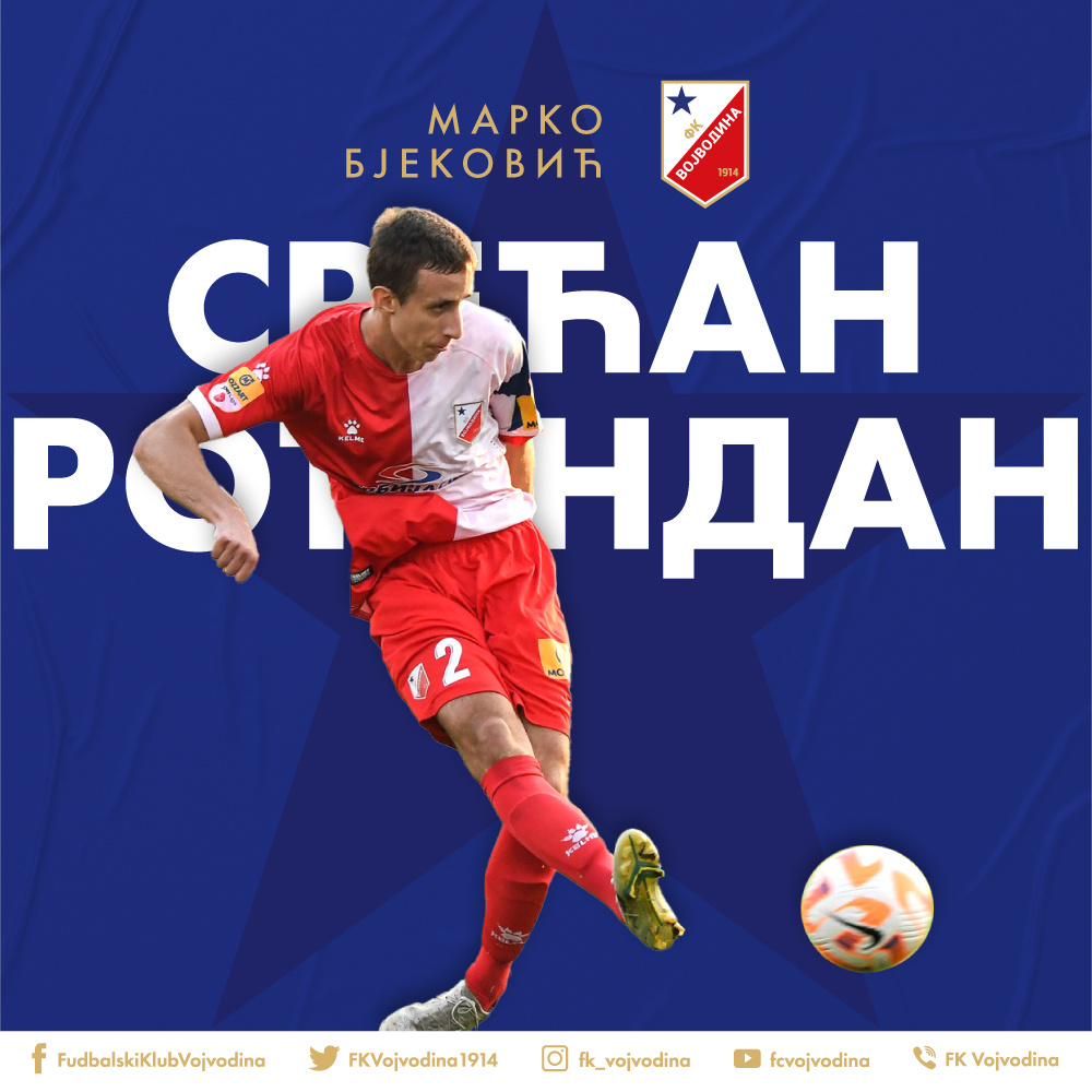 FKVojvodina1914's tweet photo. Fudbaler Vojvodine Marko Bjeković danas slavi svoj 22. rođendan!🎂 Bjeko, srećan rođendan i sve najbolje želi ti tvoja Voša!⚪️🔴 #fkvojvodina #bjekovic https://t.co/EOYrOxlvSc