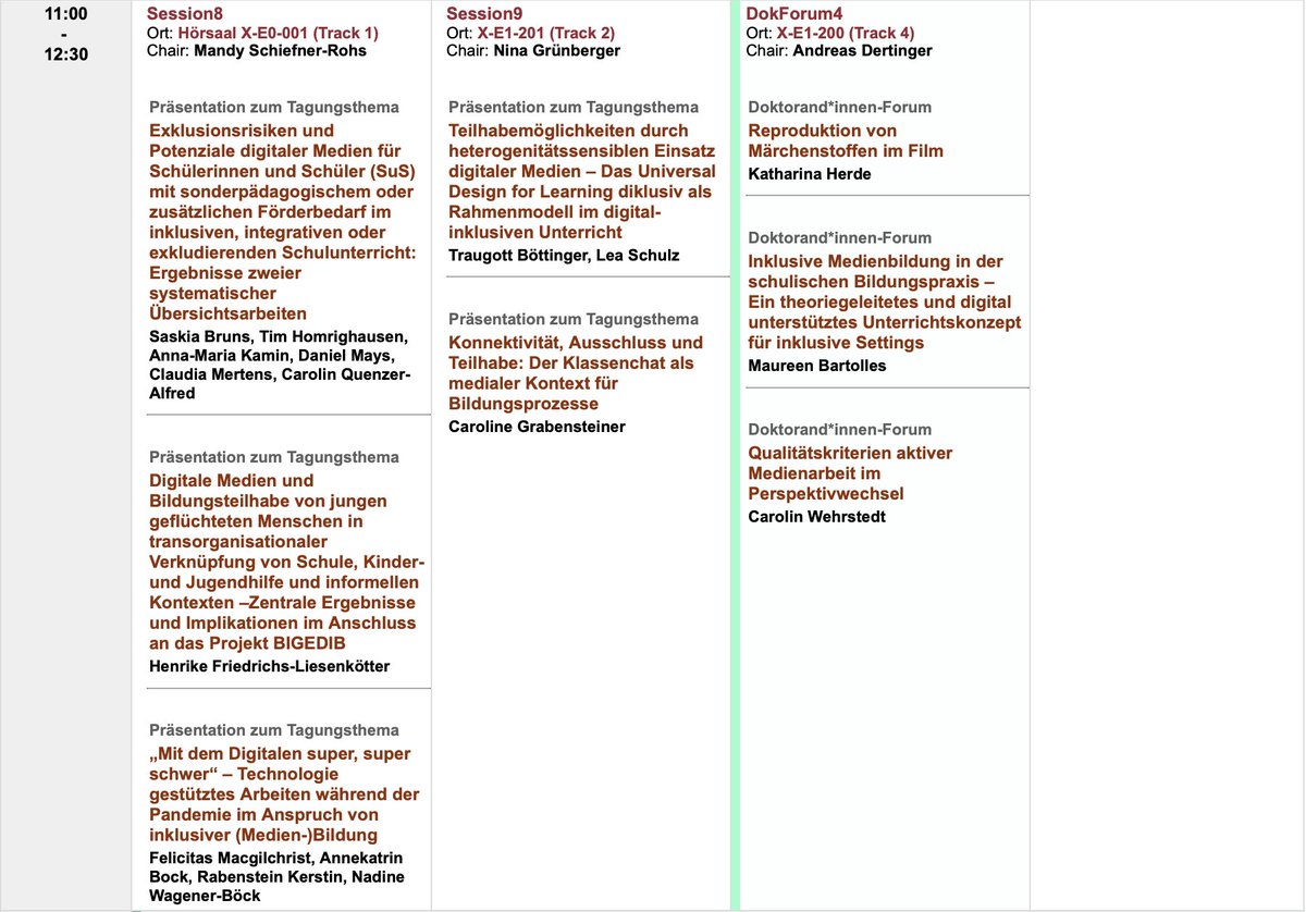 Zweite Runde am Vormittag: Session 8 und 9 mit Präsentationen zum Tagungsthema sowie die vierte und letzte Session des Doktorand*innen-Forums. bit.ly/3BvNBvG. Danach #mittagspause 😁 #mpaed2022