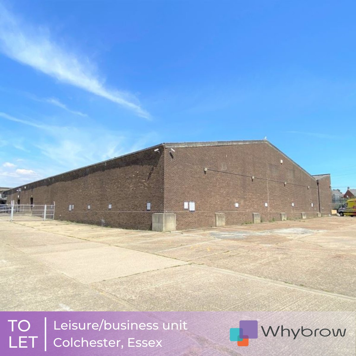 Leisure/business unit in Colchester is available to let!

The premise has large loading doors, a reception area, offices on the ground floor, a car parking area and much more.
 
💸 £250,000 pax
➡️ 27,781 sq.ft (2,581 sq.m)
📍 Colchester, Essex

Call us today:
📞 01206 577667