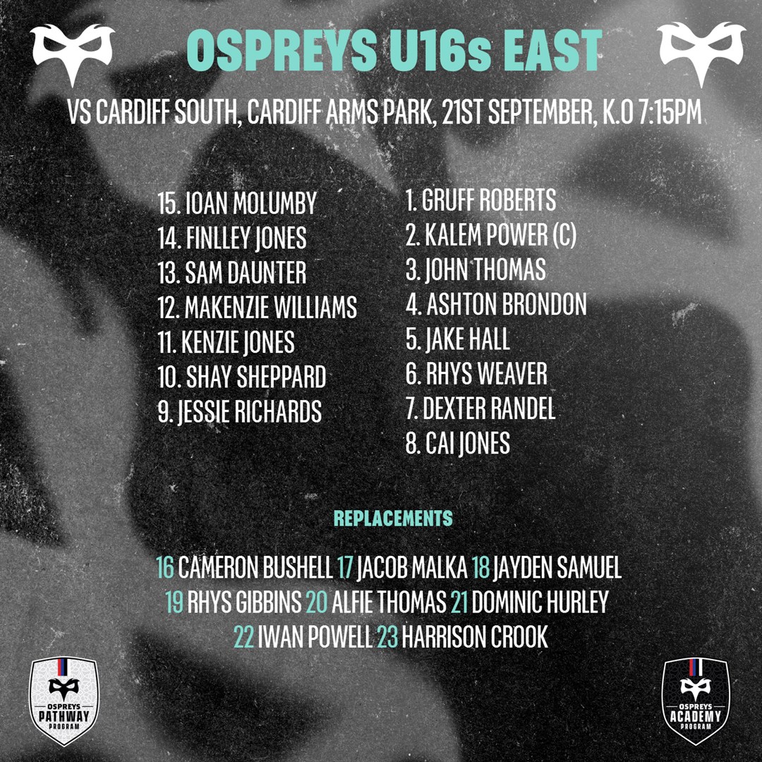 ospreys's tweet photo. 📢The Ospreys U16s East and West are in action this evening. Here's how they line-up👇

#OspreyInTheMaking https://t.co/4A8Fs1FxH1