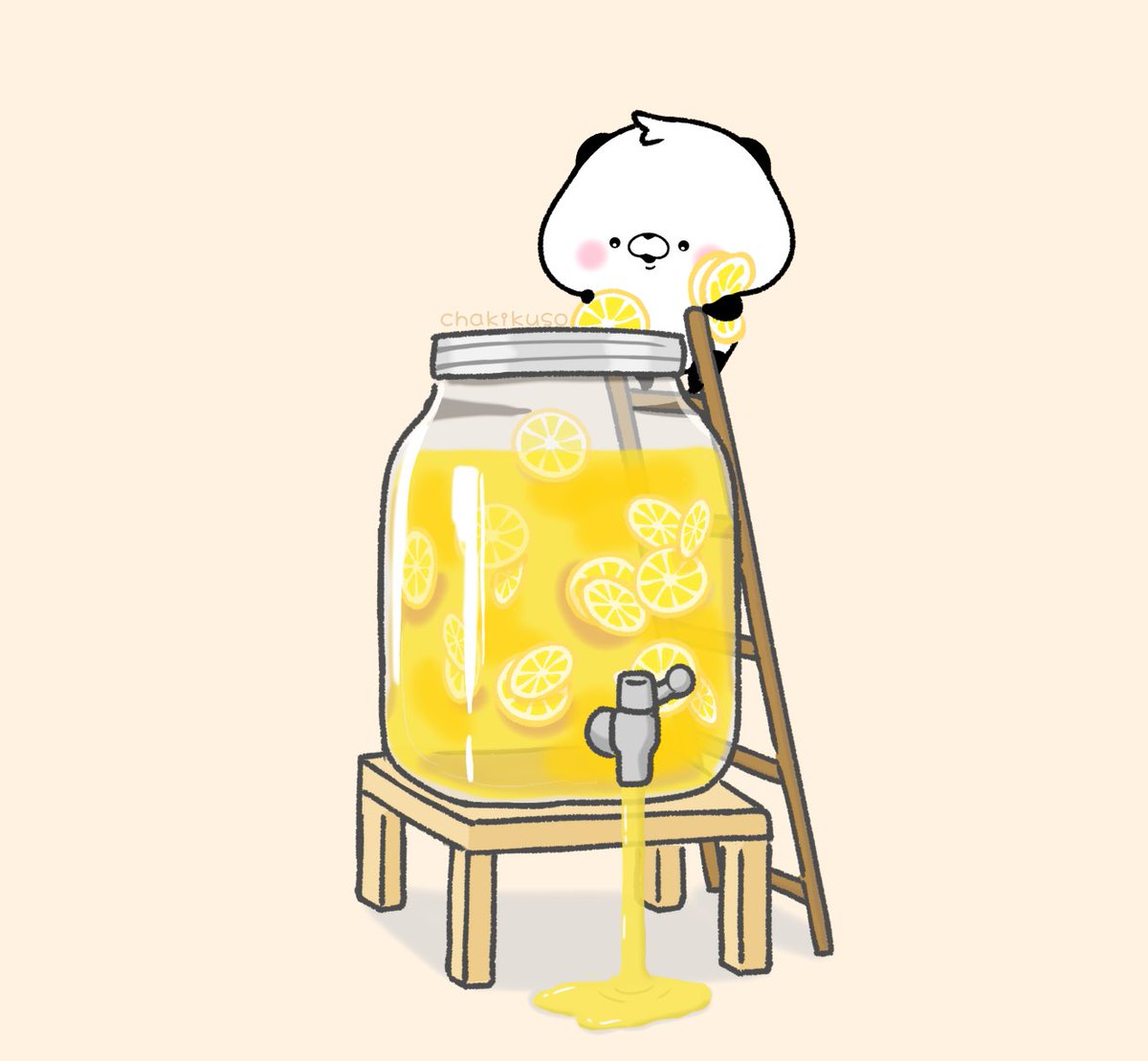 「レモネードを作るちぃパンちゃん#こころにパンダ #イラスト 」|chakikusoのイラスト