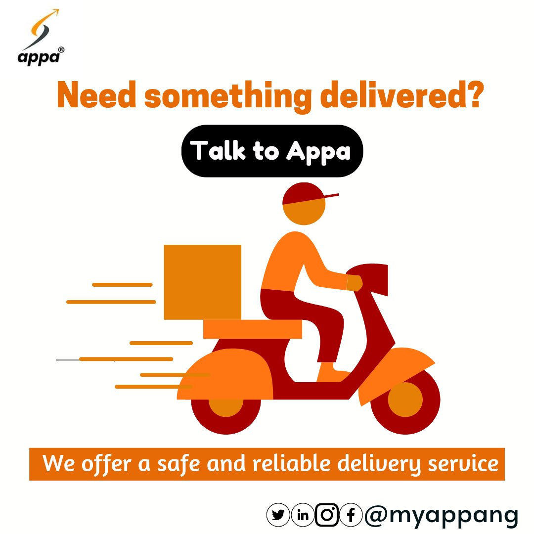 MyappaNg's tweet photo. Do you have a package to deliver?
Do you need bike or a car?
Talk to us.
We've got you covered.

#appa #fastdelivery #deliveryinibadan #deliveryinlagos #captainappa #deliveryinabuja #yourdreamsarevalid #bookusnow https://t.co/kd9H4Nfbiv