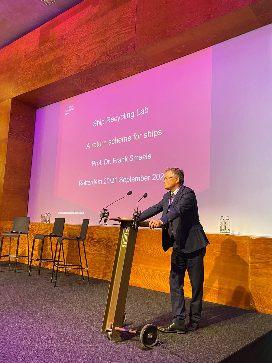 ShipRecLab's tweet photo. "How can we correct the market failure with a return scheme? The Ship Recycling License can raise capital amount during the ship’s life cycle and reverse the current financial incentive. The Licence aims to achieve transparency for end-of-life assets."

Frank Smeele - @erasmusuni https://t.co/X0PgEmqIug