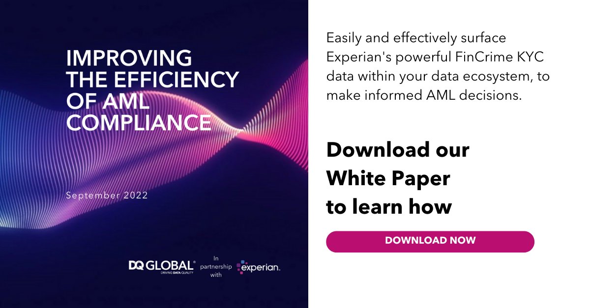 Find out how to Improve the efficiency of AML Compliance by downloading our latest Whitepaper 👉dqglobal.com/improving-the-…

#AML #Financialcrime #Fincrime