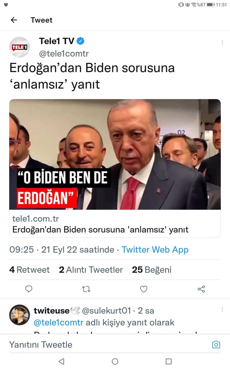 “O Biden Ben De Erdoğan diyen bir LİDERimiz var.!!!

İçimizdeki #Fundaş medyanın zoruna gitmiş.
#OperasyonCocuğuKim 
#Tele1Tv