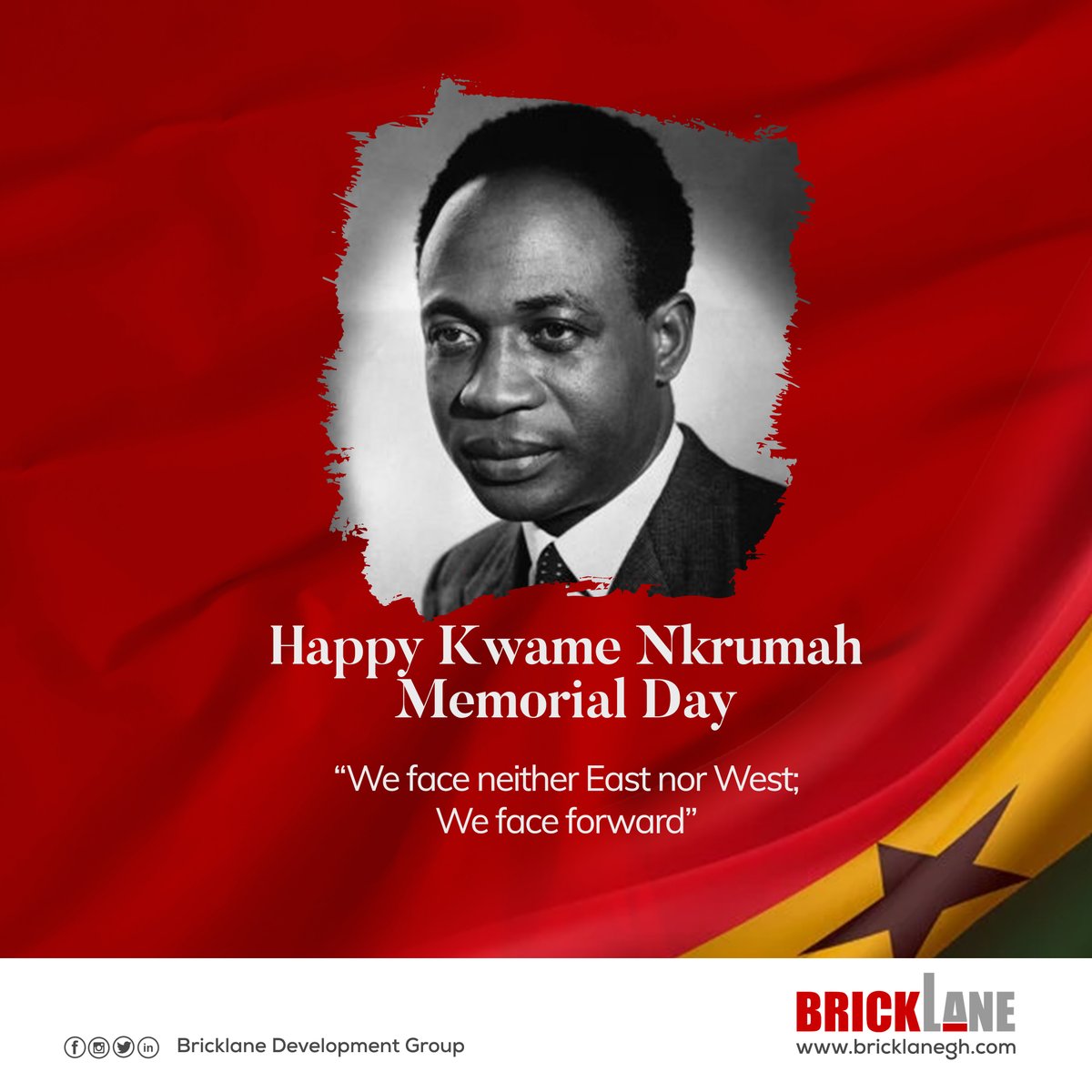 Bricklanegh's tweet photo. We celebrate a hero who led us to freedom.
Happy Kwame Nkrumah Memorial Day!
#HappyMemorialDay
#bricklane #BricklaneDevelopmentgroup #architect #engineer https://t.co/LIMExsyjXZ