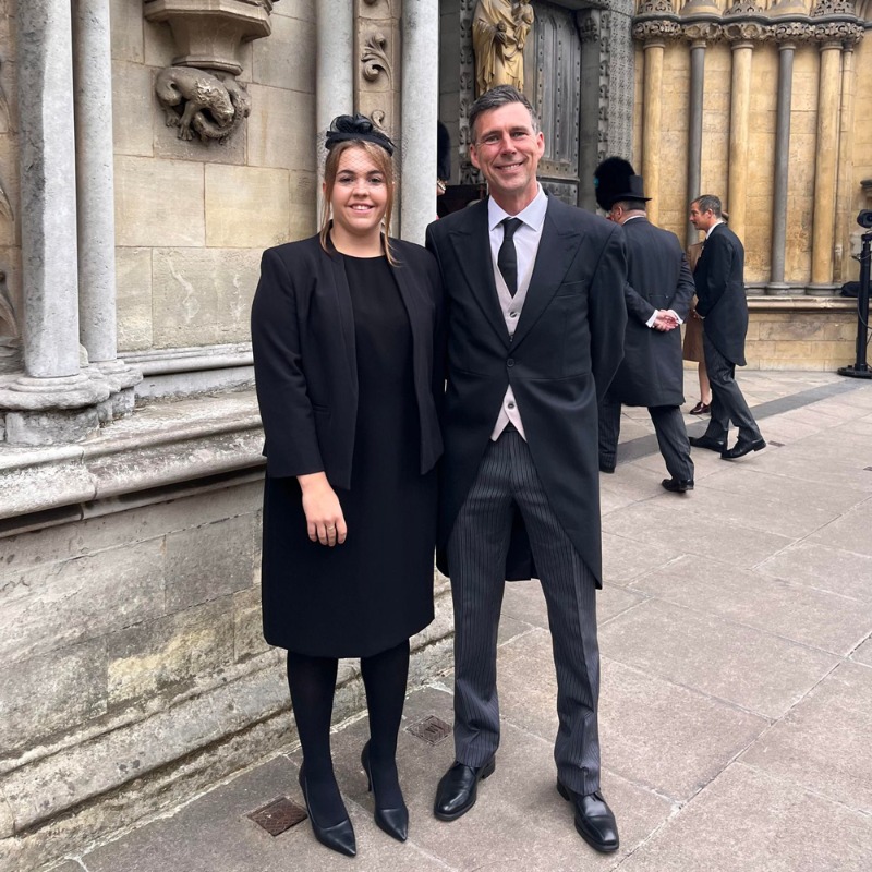 MND Association fundraisers, Stuart Bates and Charlotte Nichols @SpennyLympics, who both received MBEs this year, were honoured to attend HM Queen Elizabeth II's funeral on Monday. On an emotional day, they represented fundraisers and the motor neurone disease community.