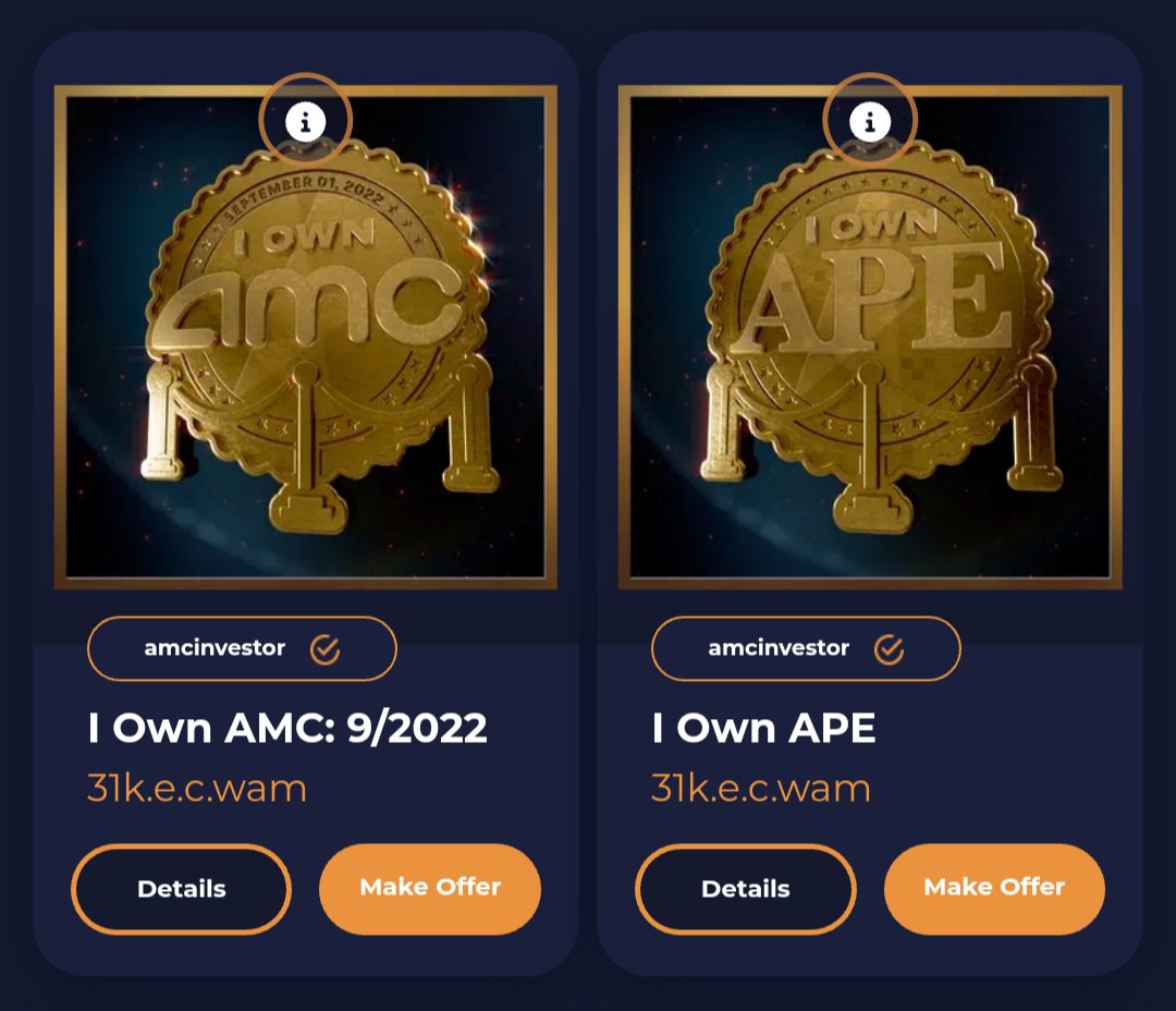 latifdisorder's tweet photo. AMC Theaters got them NFT's. That's all 6 from Wax Chain .
 Long Time Ape
 I also have the Batman AMC NFT from the worst movie that ever wasted film. https://t.co/5nBJuMRxZ0