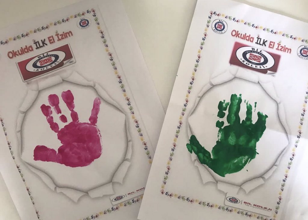 Yapracık Bil Koleji'nde "Okulda İLK El İzim" adlı çalışmalarımız..☺️✋🖌🎨🖍 #bilkoleji #okuldailkelizim