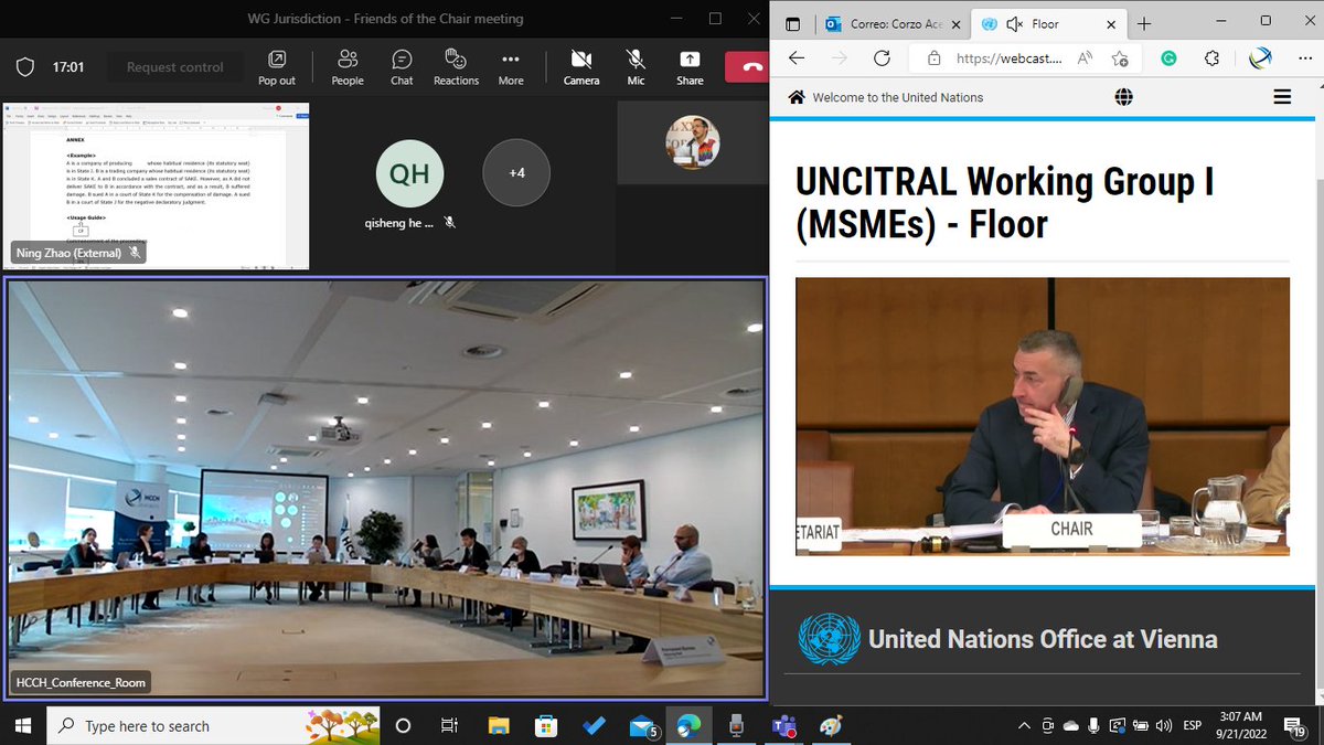 #Día3 de las sesiones paralelas en #UNCITRAL y <a href="/HCCH_TheHague/">HCCH</a> • En la #HCCH seguimos ahondando las discusiones técnico-jurídicas sobre los alcances del futuro #tratado y la forma en que debe complementar el marco operativo de la #Convención de ejecución de sentencias (2019) 1/3