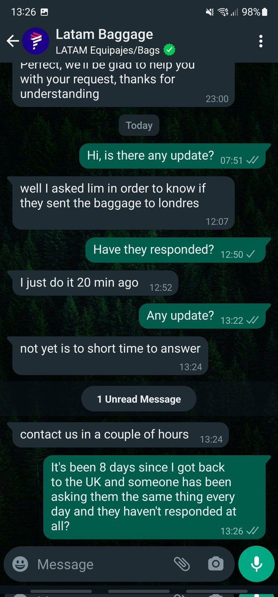 Nish_30's tweet photo. Apparently the @LATAMAirlines office at Lima airport take a bit longer than 20 minutes to respond as well... https://t.co/7u2JaySCvt