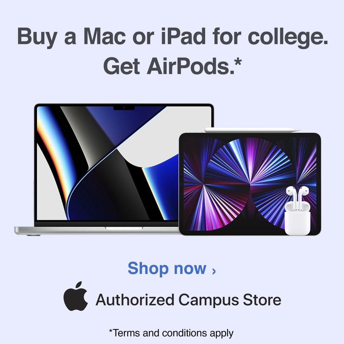 UTSATechStore's tweet photo. Apples BTS Promotion ENDS 9/26/2022
Be sure to take advantage of the promotion before it ends.
#utsatechstore #freepods #applebts #utsa https://t.co/XBobw6kYf1