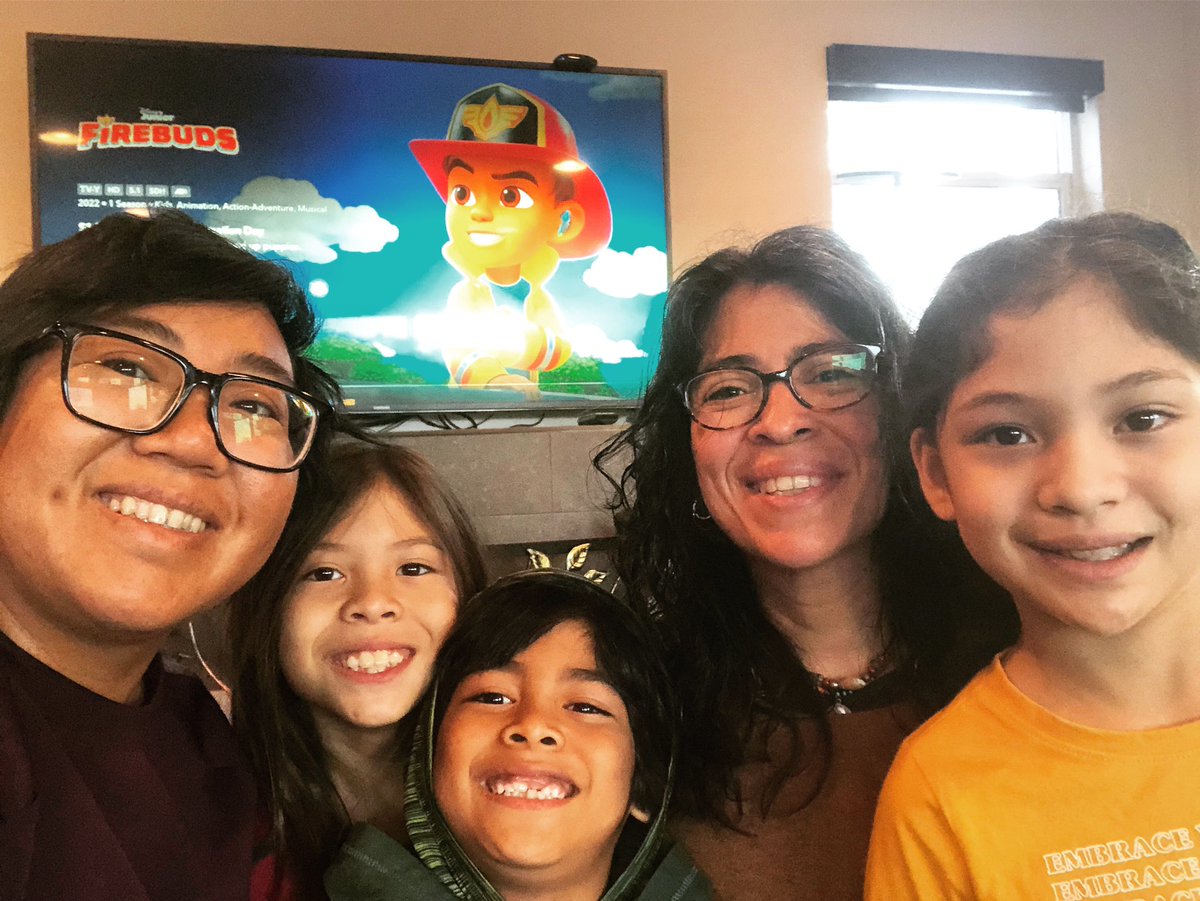 HandsOnBanzon's tweet image. The wife took a break between clients to take a #firebuds family pic!! #firebudsletsroll #rainbowfamily 🌈🚒🚑🚓❤️ @DisneyPlus @DisneyJunior