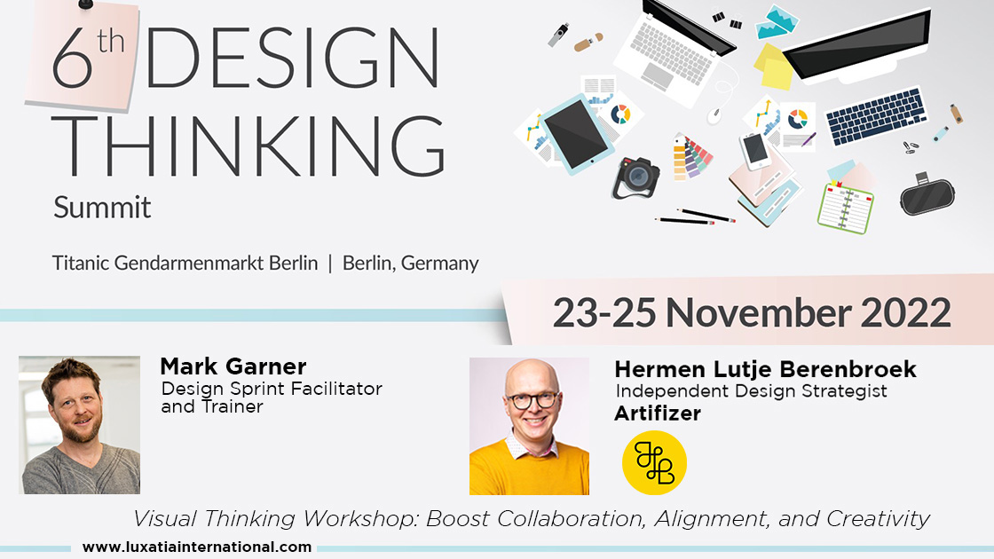 Luxatia_intl's tweet photo. Announcing @hermenlb (@artifizer) & @markejgarner for the 6th Design Thinking Summit! Join their interactive session on boosting collaboration, alignment & creativity through visual thinking. Tickets👉🏽https://t.co/CyF13ITeF7 #DesignThinking22 #DesignThinking #DesignThinkingSummit https://t.co/1UNpipm7Hg