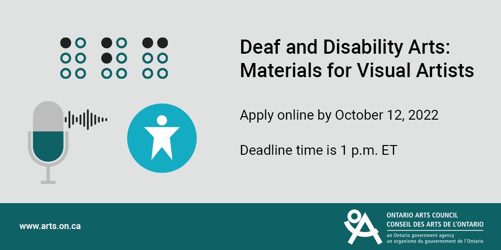 Deaf artists, do you work in visual arts or crafts? The Deaf and Disability Arts: Materials for Visual Artists program can help you purchase materials and supplies for your work. ow.ly/VgNe50KO68H 
#DeafArtists #DeafArts #IWDP2022