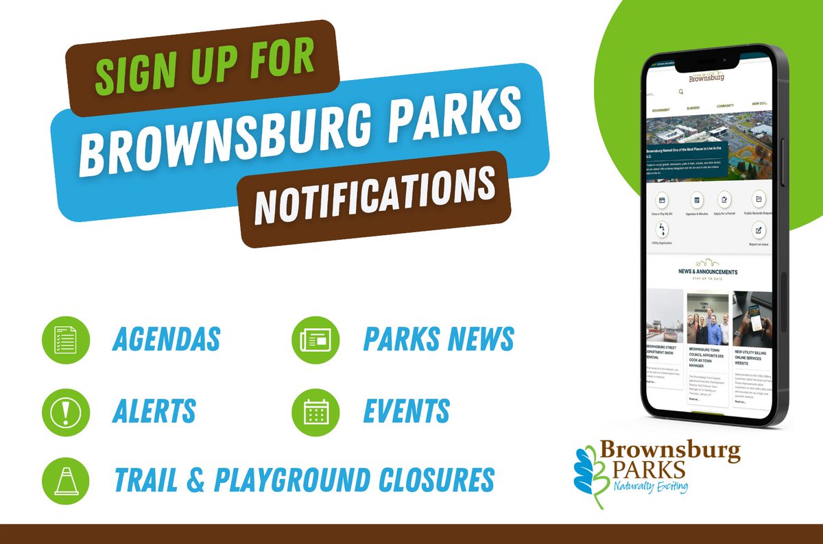 BrownsburgParks's tweet photo. Sign up to receive Brownsburg Parks information sent straight to your email or phone with our NotifyMe feature!

To sign up, visit the link below. 

https://t.co/UwF8MncWNZ https://t.co/CYCCrov5Uz