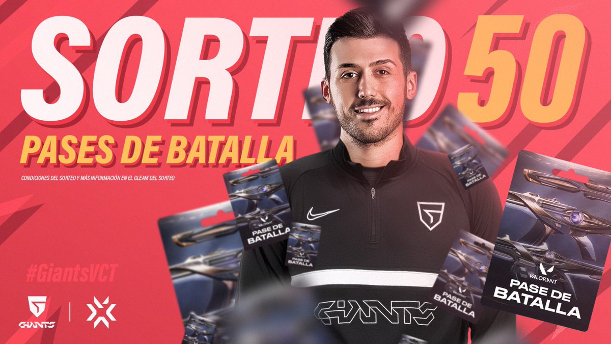 🔥SORTEO PARA CELEBRAR ENTRADA DE #GIANTSVCT🔥

‼️50 PASES DE BATALLA‼️

CONDICIONES:

👬 Etiqueta 2 amigos
🔁 Retweet
➡️ 3 FOLLOWS EN RRSS GLEAM👇

gleam.io/competitions/9…

!!Ganadores a FINAL DEL MES!! 

🙏SUERTE 🙏