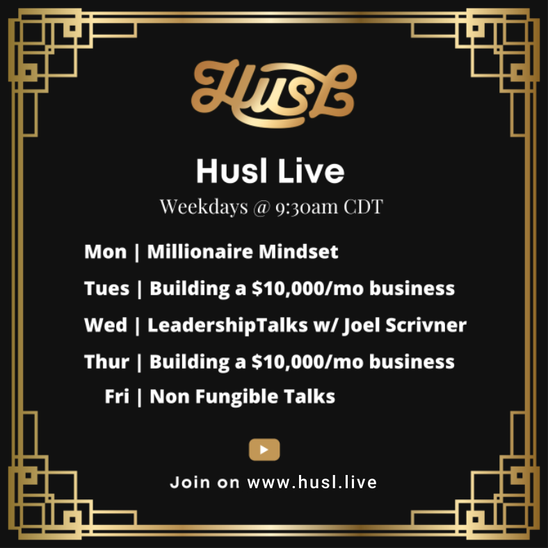husldaily's tweet image. 🔥Coming Up HUSL LIVE: The Lab with Joel Scrivner 
@ 10:30 AM ET

☑️husl.live 

👀 They&apos;re breaking down the science 🧪 of self awareness and honest personal assessment. These tools are CRUCIAL to secure success in your future.

#replace9to5 #HUSL #HUSL4IMPACT