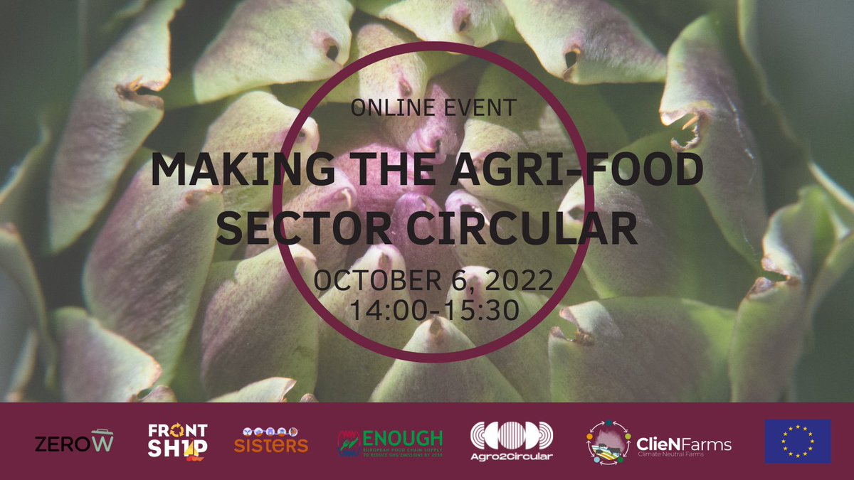 sisters_eu's tweet photo. 📢 EVENT COMING UP!
🗓️ October 6th 14-15:30 CET

👏#SISTERS is taking part in a webinar during the #CircularWeek where all six #EUGreenDeal projects will present their approaches to tackling two of the problems facing the #agrifood sector!

👉Register https://t.co/XjqTdKwQcn https://t.co/7ek1xwrEBI