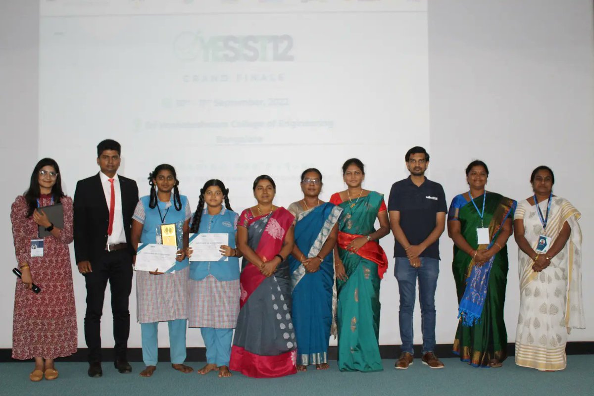 ATL_DGHSS's tweet photo. Our school ATL students bagged the 2nd prize for their project at the stage of the international Level event, #IEEE_YESIST12-Junior Einstein Track held at Sri Venkateswara College of Engineering, #Bangalore, Karnataka.They competed with the students from Uganda, Egypt , Indonesia https://t.co/HOoqn4iBA9