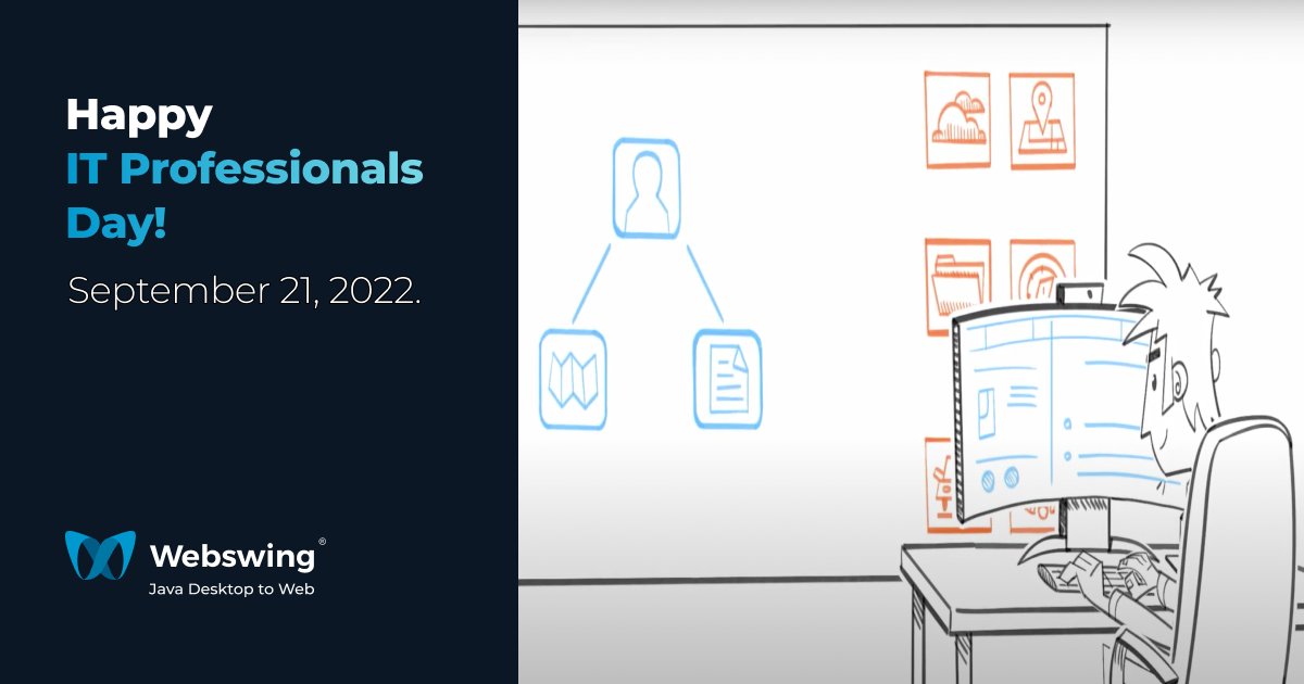 Webswing_org's tweet photo. On behalf of every hard working women and men in IT industry, I wish you happy IT Professionals Day. Your Webswing specialist - Owen.

Find out more at https://t.co/5J5puCIl0k

#java #technology #software #programming #javafx #swing #netbeans #app #webswing https://t.co/nvJd4xA05J