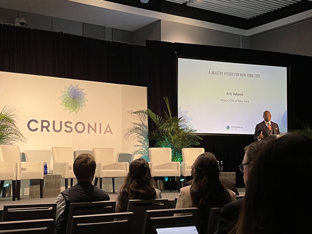 BensonHillInc's tweet photo. “It is about the food, empowering people, changing the landscape for good powerful food and what we are doing in #NYC will cascade beyond here, the US, but globally.” - @NYCMayor at the @CrusoniaForum #climateweek #foodishealth #plantpower https://t.co/sCNAhMneau