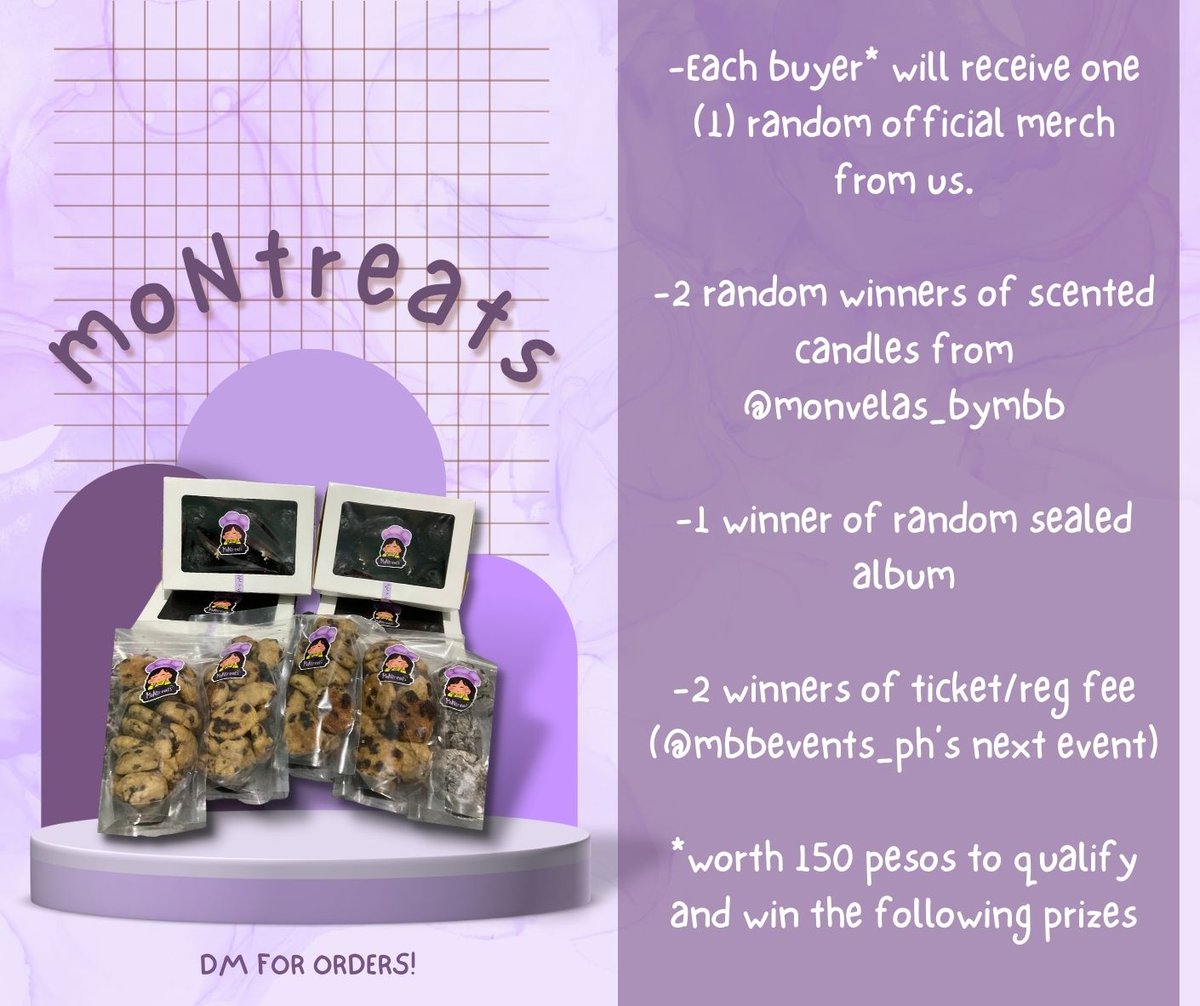 Hi monbebe! So excited to meet you all on October 1st for #WouldJooBeeMyBebe 🥺♥

Order and receive our delicious treats w/ the prizes mentioned below! A perfect gift for you and the fam😋 Will accept orders until September 27! Dm us!

#enjoyingmontreats