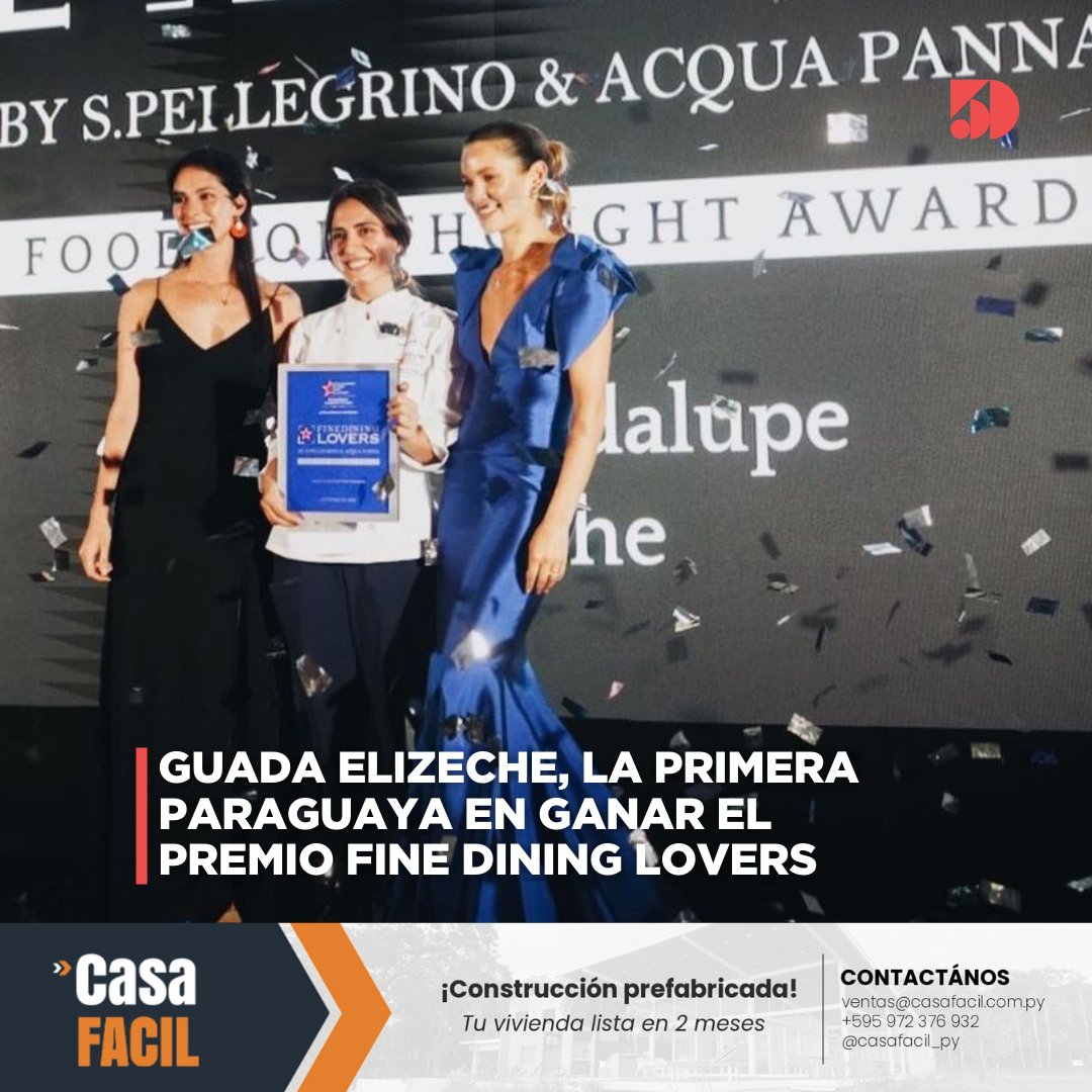 5DiasPy's tweet photo. 𝗚𝗔𝗦𝗧𝗥𝗢𝗡𝗢𝗠𝗜𝗔 | 🍽️  La chef Guadi Elizeche ganó el premio "Alimento para el espíritu" de Fine Dining Lovers en representación del país con el compromiso de seguir evolucionando en el mundo gastronómico. https://t.co/1Q50COKFUg