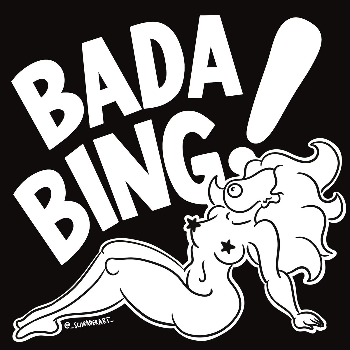 _schraderart_'s tweet photo. bada bing bada boob #boobface #sopranos https://t.co/mLqfMUzREc