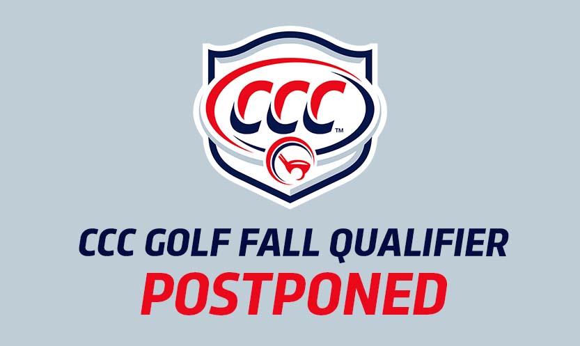 POSTPONED: Due to storms expected tomorrow (9/22) the #CCCGOLF Fall Qualifier has been postponed.

The event will now take place on Thursday, Sept. 29.

READ: cccathletics.com/sports/mgolf/2…

#d3golf