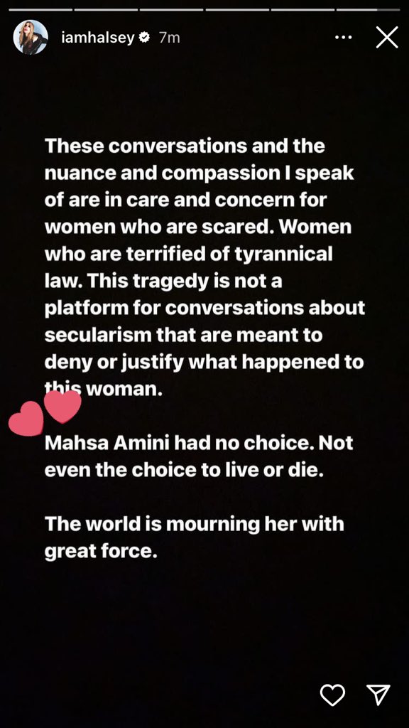 ItsKimElla's tweet photo. هالزی: « #مهسا_امینی حق انتخابی نداشت، حتی برای مرگ و زندگی اش هم حق انتخابی نداشت» 🙂💔 https://t.co/AuyGPnRhgt