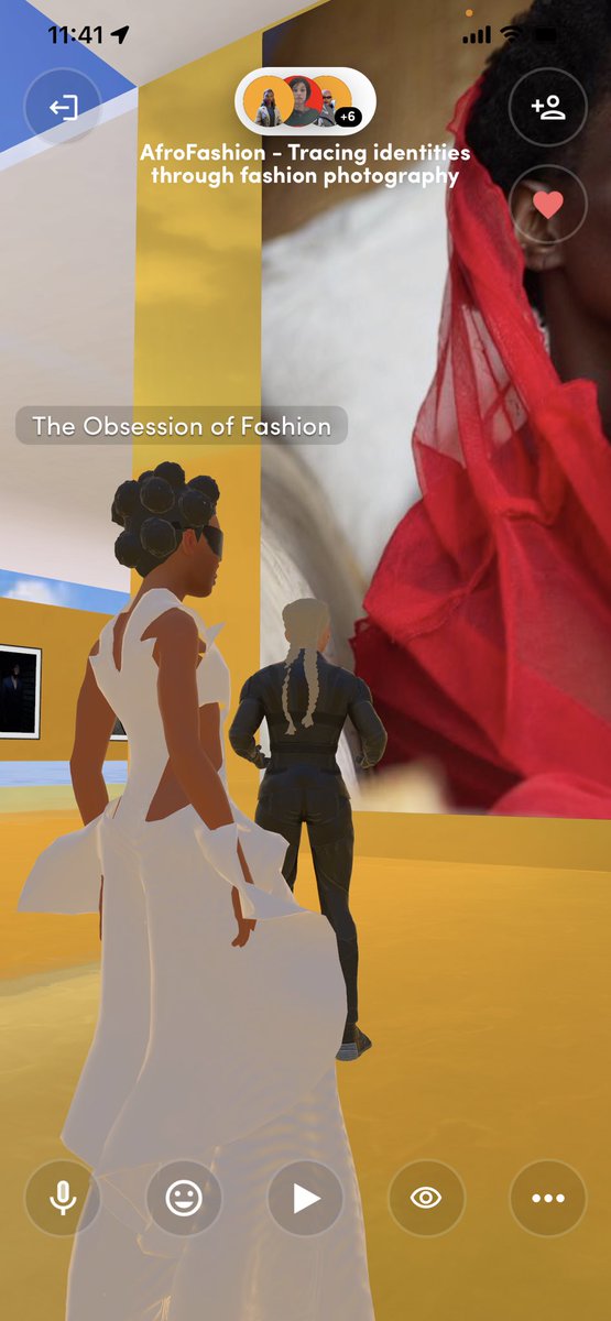 red_eye_world's tweet photo. That was a fun morning vernissage! The gallery is still up and running, check it out, great photographers from Italy and Cameroon 💛 @spatialxr #AfroFashion @readyplayerme #AfroFashionWeekMilano https://t.co/BBcQSpKaze
