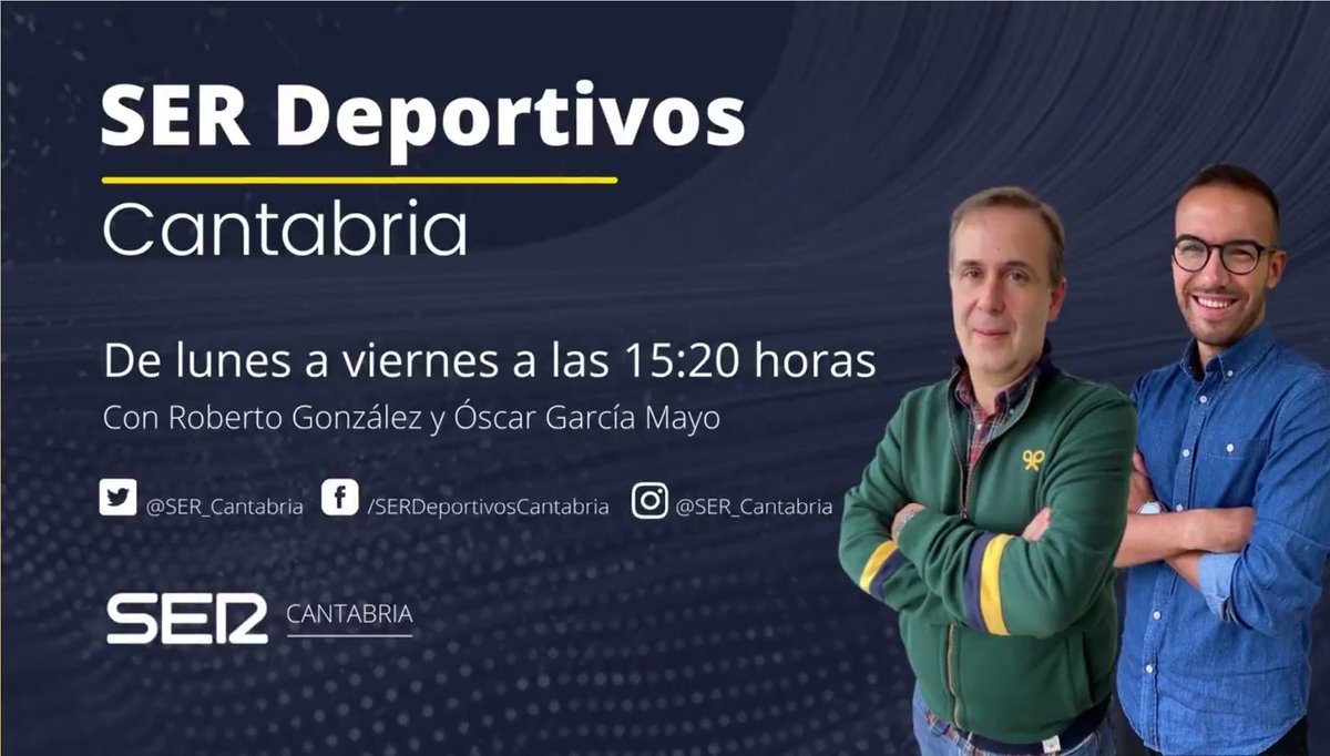 📻 <a href="/SERDeportivos/">SER Deportivos</a> Cantabria (21/9/22) con Roberto González y <a href="/OskarGarcia16/">Óscar García Mayo 🎙</a>:

🟢 Actualidad del <a href="/realracingclub/">Real Racing Club</a> 
🎙️ Entrevista a <a href="/inigo_8/">Iñigo Sainz-Maza</a> 
⚽️ #TerceraRFEF con <a href="/rauldominguez27/">raul dominguez</a> (<a href="/CDCayon/">Club Deportivo Cayón</a>)
🤾🏾 Ivan Popović (<a href="/BMTorrelavega/">Bathco Balonmano Torrelavega</a>) 

play.cadenaser.com/audio/ser_cant…