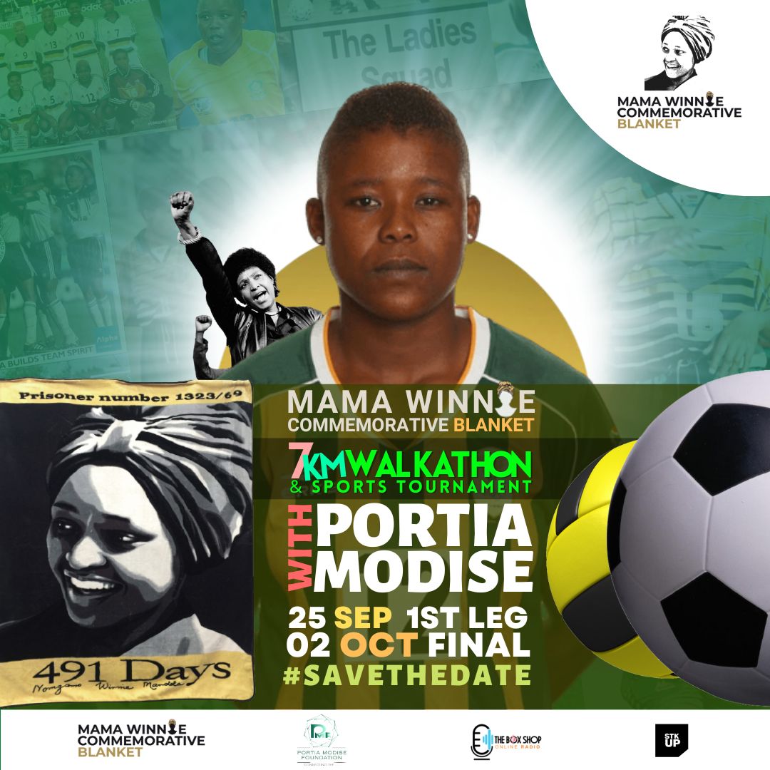 PortiaBashinModise (@modiseportia12) on Twitter photo A reminder to come join me at the Mama Winnie Commemorative Blanket Soccer and Netball tournaments. I'm looking forward to seeing you.
<a href="/WinnieBlanket/">Winnie Mandela Blanket</a> <a href="/PortiaModiseF/">Portia_Modise_Foundation</a> A reminder to come join me at the Mama Winnie Commemorative Blanket Soccer and Netball tournaments. I'm looking forward to seeing you.
<a href="/WinnieBlanket/">Winnie Mandela Blanket</a> <a href="/PortiaModiseF/">Portia_Modise_Foundation</a>
