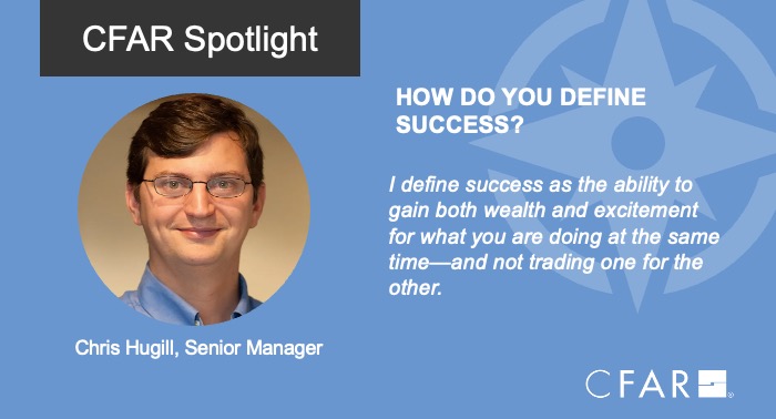 CFAR_INC's tweet photo. #MeetCFAR Senior Manager Chris Hugill! His favorite thing about working at CFAR is that there is always a new #client challenge to work on! If he could gain a new skill in 10 minutes, he would learn coding in @Stata or similar statistics software. https://t.co/3zrUDGIVTg https://t.co/boZ3iFwRY6