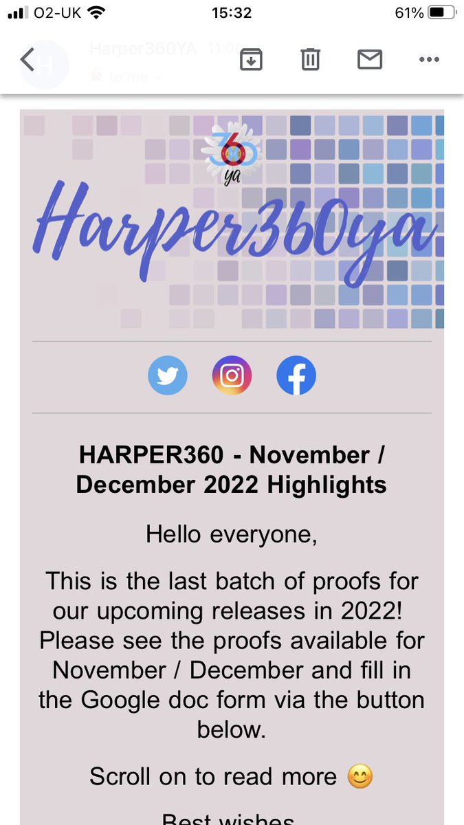 MegzMegz998's tweet photo. The very best kind of email. Hoping I get lucky with such exciting and amazing books available! ๐ @Harper360YA #BookReviews #Harper360YA #BookProofs #ARCs https://t.co/ppGKxr685a