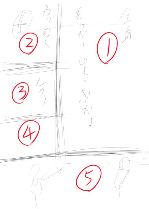 このコマ割りってこの順で読んでくれるかな? 